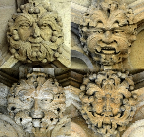 Green men at Christchurch Cathedral, Oxford. Pictures y Rex Harris